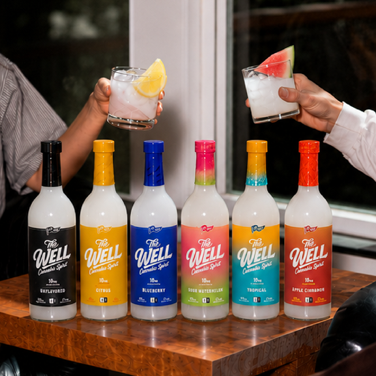 LoDo THC Spirit Variety Pack — six 750ml bottles, one of each flavor, hemp-derived Delta-9 THC