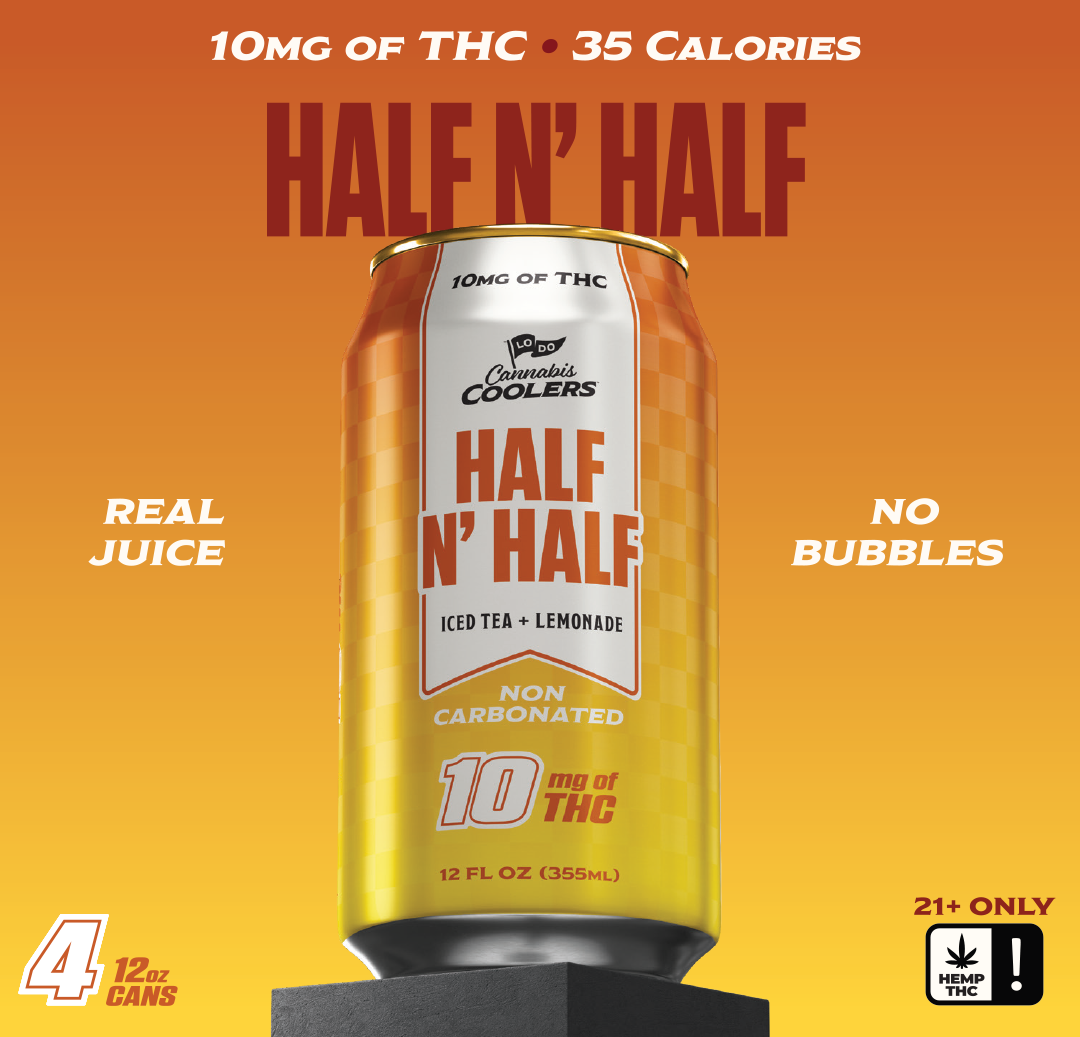 LoDo Cannabis Cooler 4-pack, Half n' Half 10mg hemp-derived Delta-9 THC cans