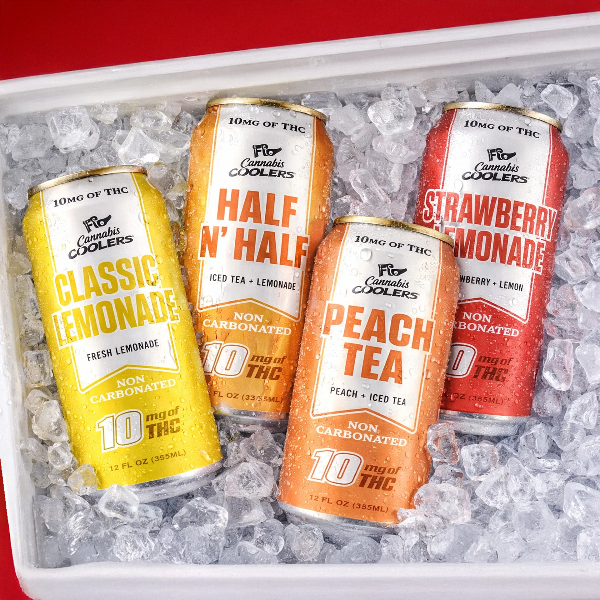 LoDo Cannabis Cooler 4-packs — hemp-derived Delta-9 THC iced teas and lemonades in 5mg and 10mg